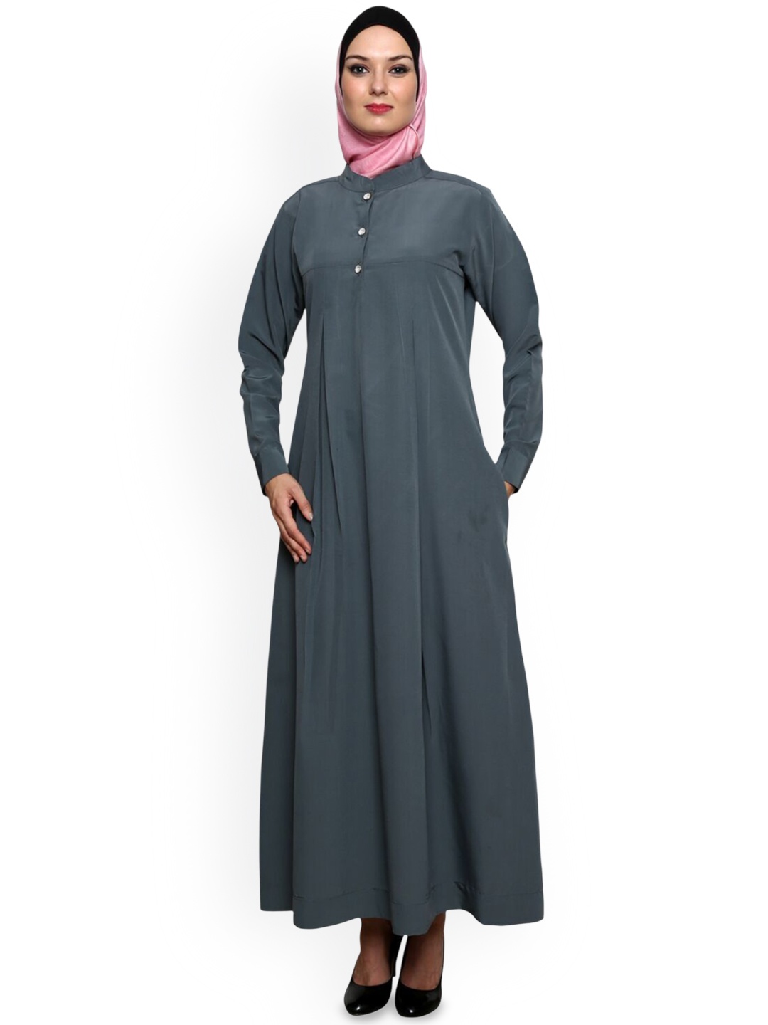 

MOMIN LIBAS Pleated Frill Abaya Burqa, Grey