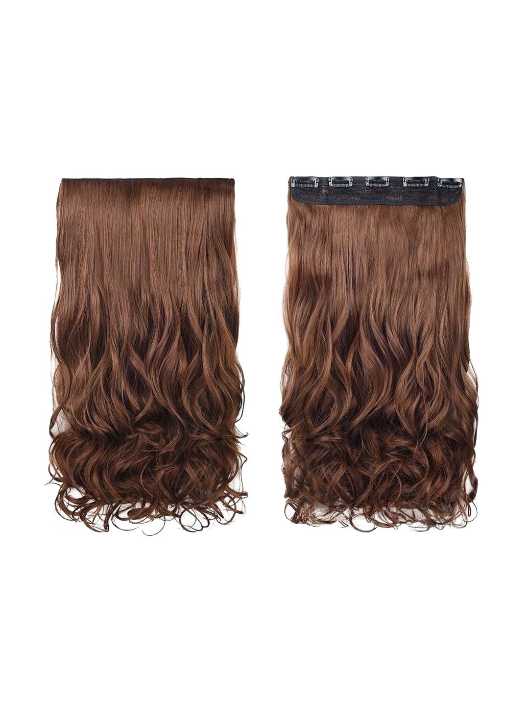 

camola deva 5-Clip In Wavy Scalp Topper Hair Extension- Brown- 24 Inch