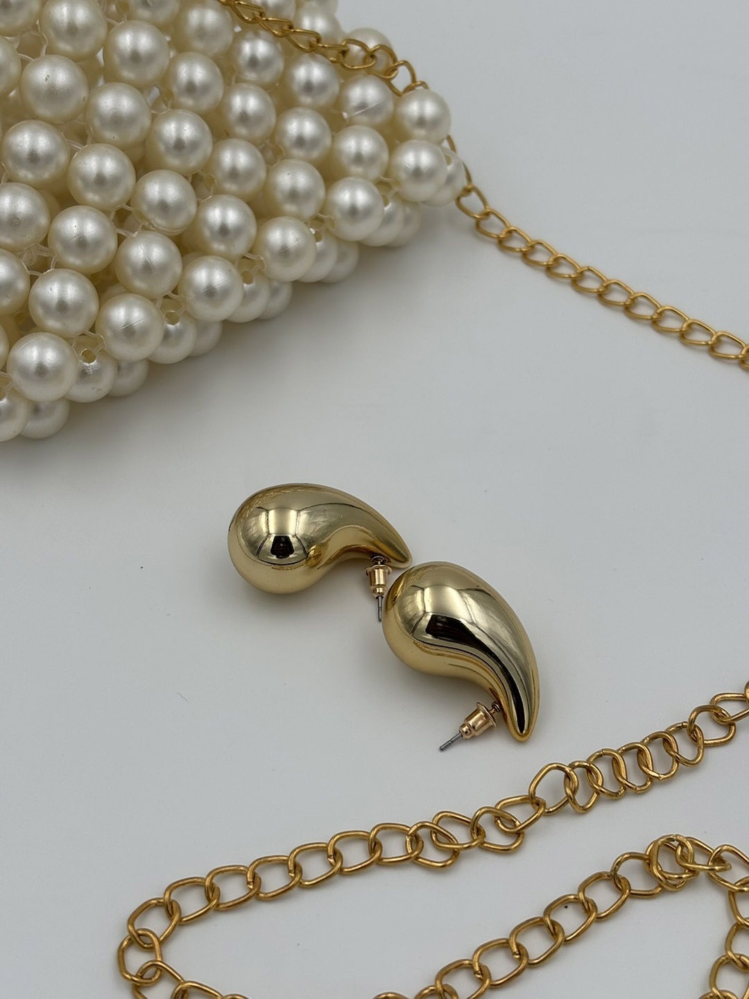 

Celestique Water Drop Shaped Drop Studs, Gold
