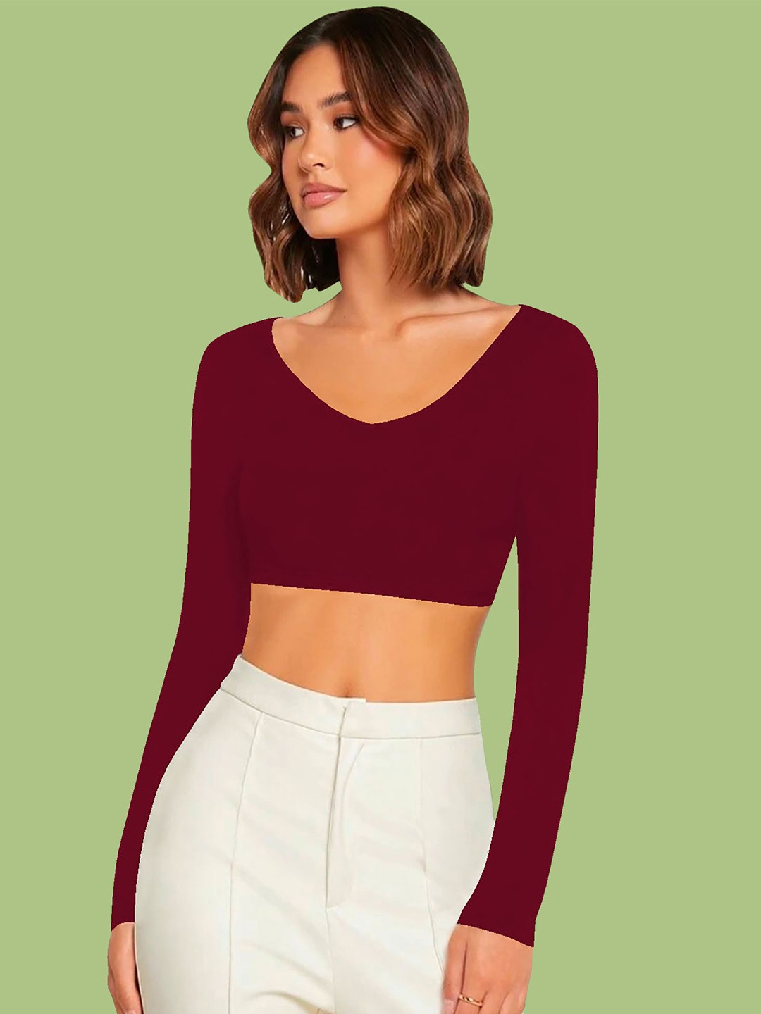 

Dream Beauty Fashion Crop Top, Maroon