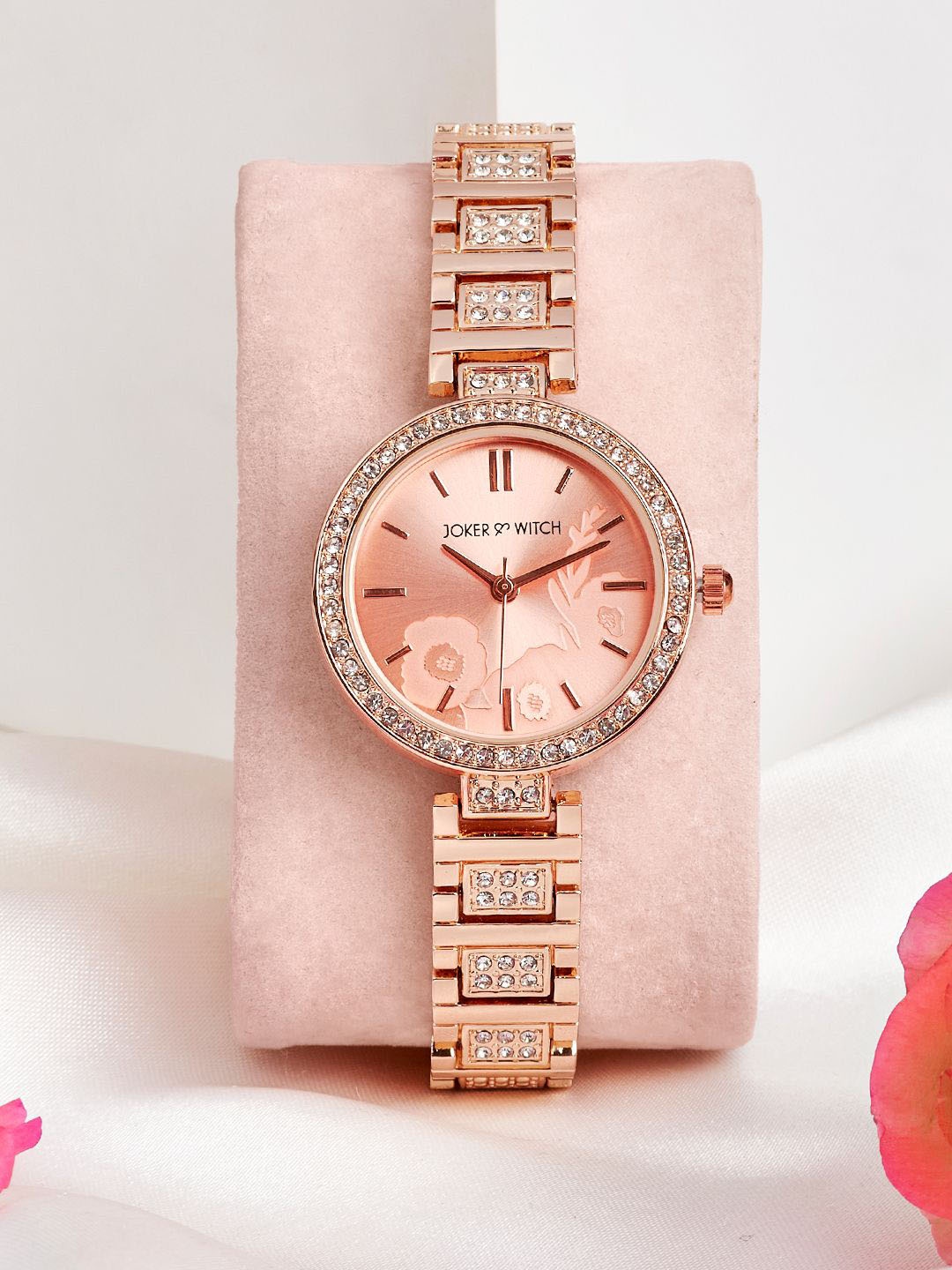 

JOKER & WITCH Women Dial & Bracelet Style Straps Analogue Watch AMWW948, Rose gold