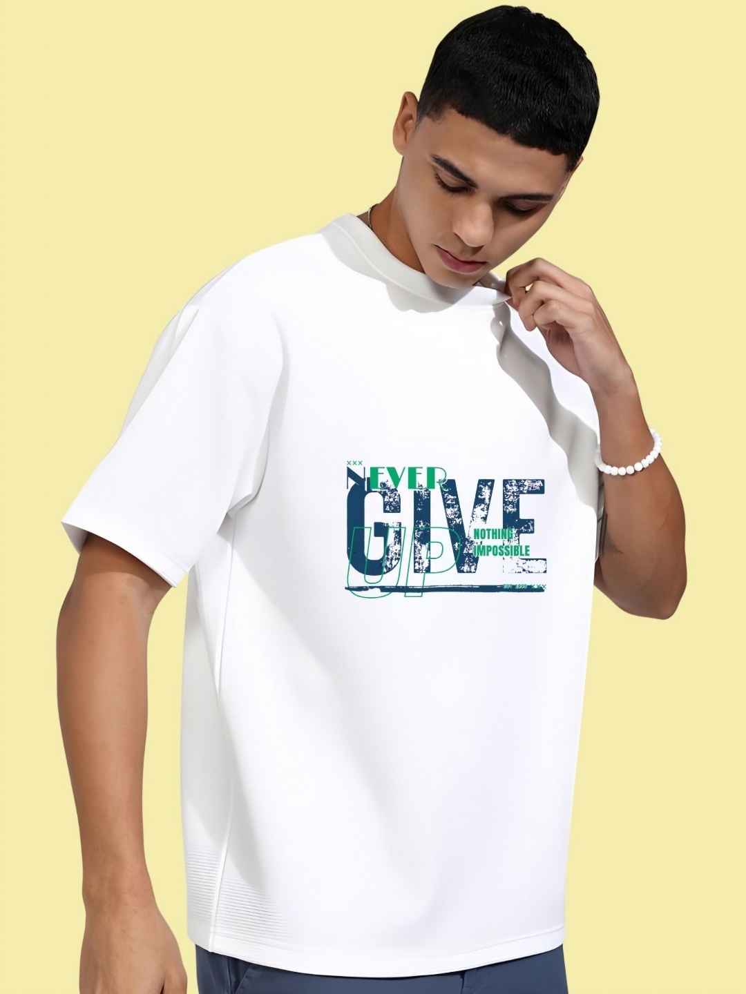 

THE BEETEL HOUSE Men Drop-Shoulder Sleeves T-shirt, White