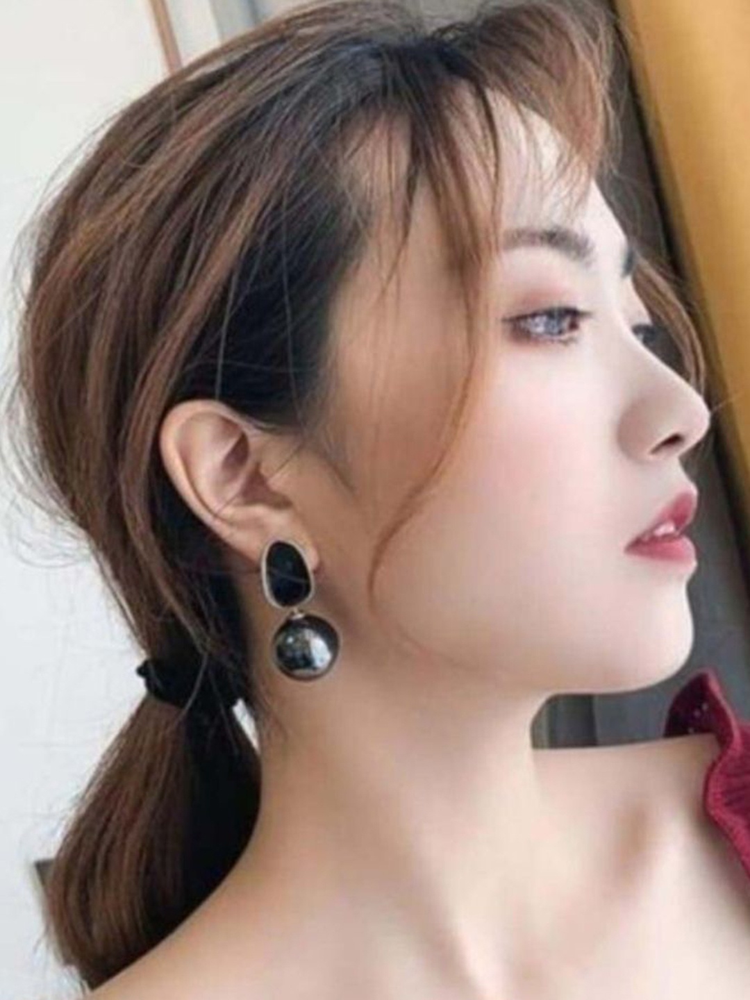 

Celestique Pearls Beaded Contemporary Drop Earrings, Black