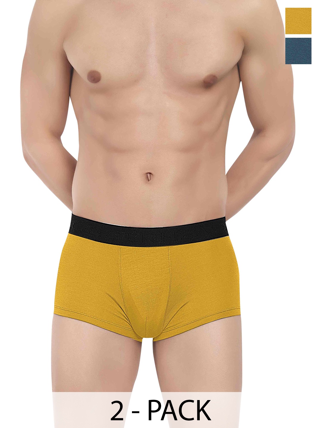 

LOGGERHEAD Men Pack Of 2 Cotton Short Trunks, Yellow
