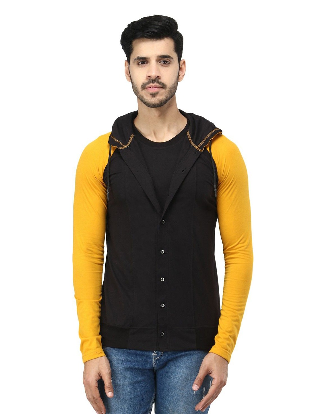 

Black Collection Men Colourblocked Cotton Sweatshirt