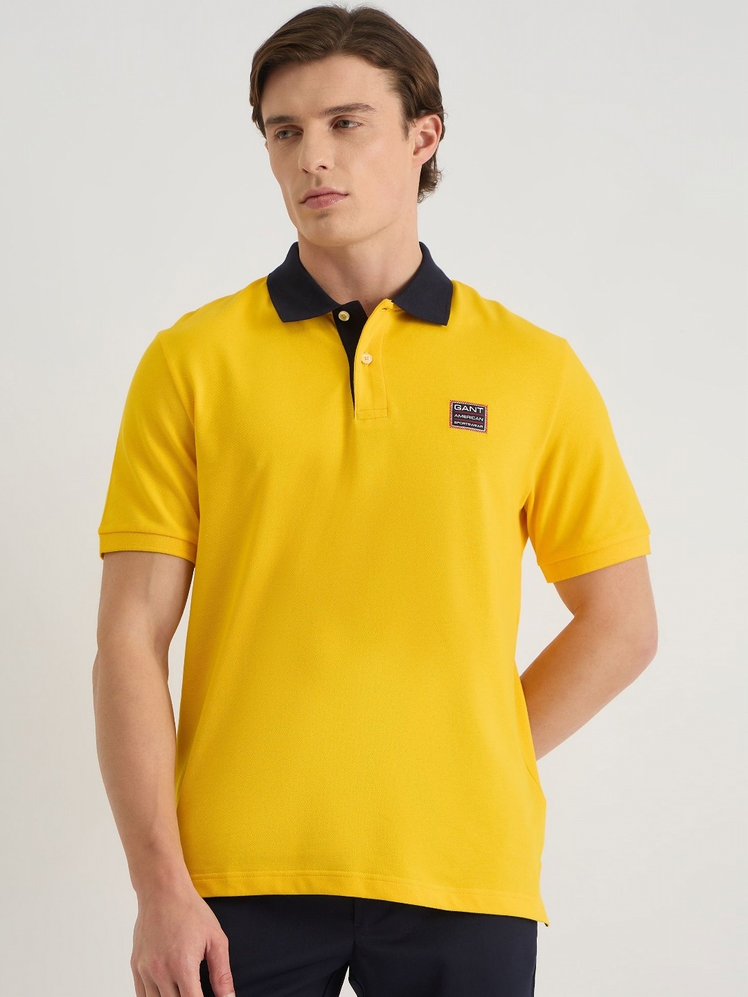 

GANT Men Polo Collar Organic Cotton Pockets T-shirt, Yellow