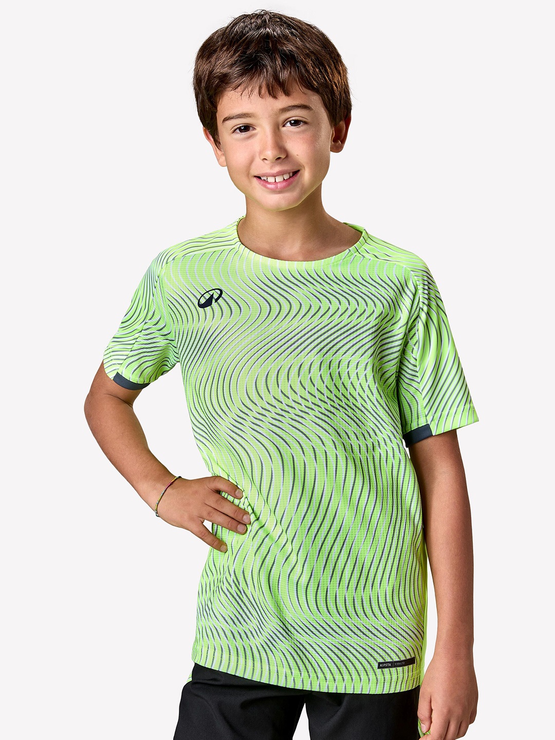 

Kipsta By Decathlon Boys Abstract Printed Round Neck T-shirt, Green