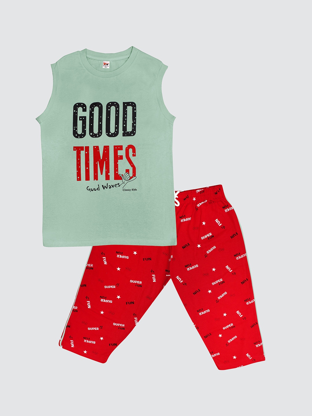 

Tee Weavers Boys Printed Night suit, Green
