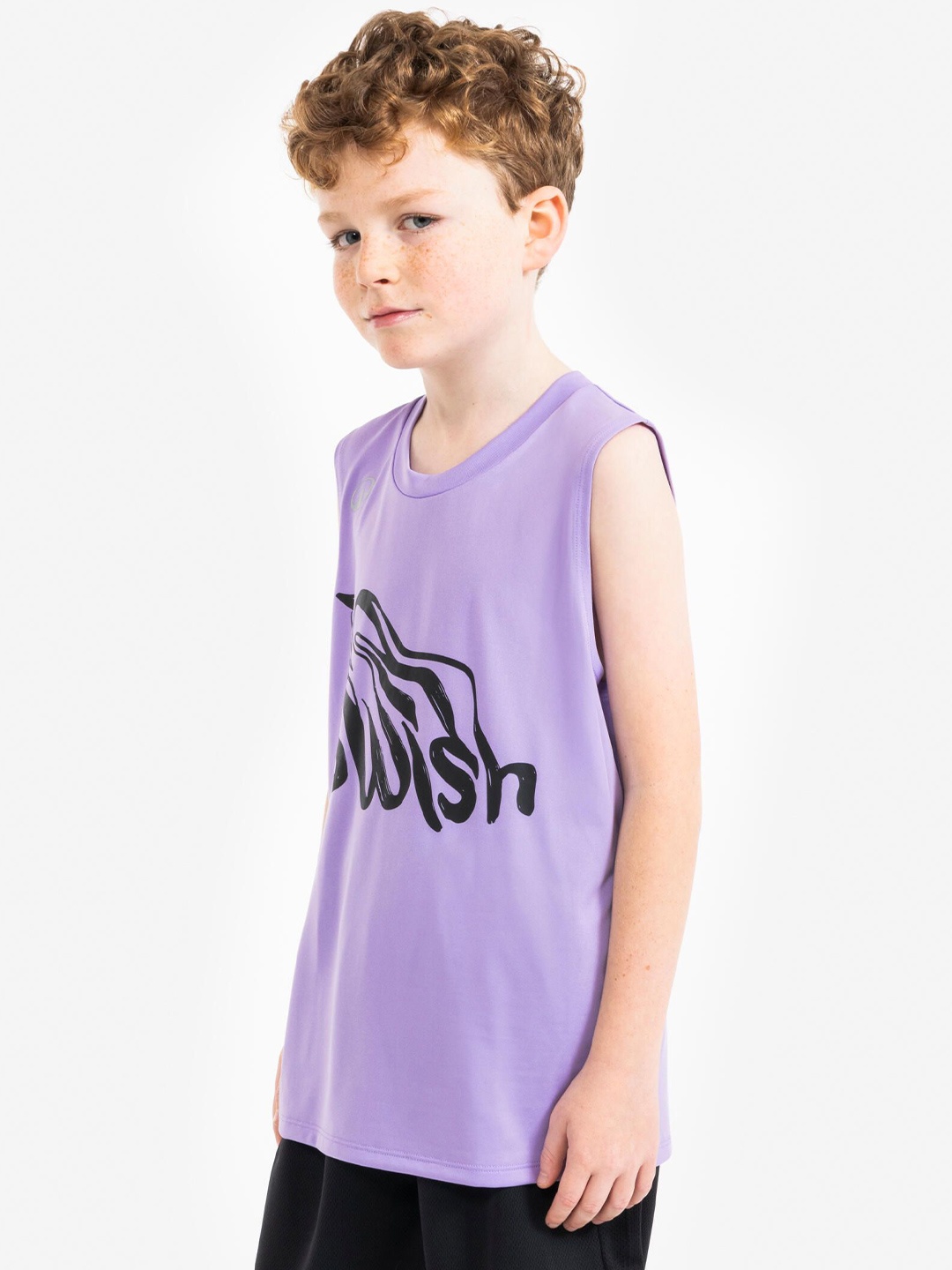 

Kipsta By Decathlon Boys Typography Printed Round Neck T-shirt, Purple