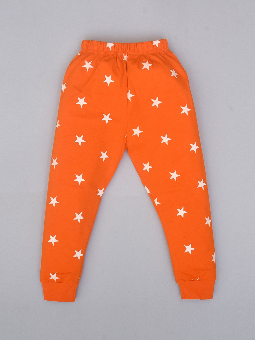 

BAESD Kids Star Printed Cotton Regular Fit Mid-Rise Joggers, Orange