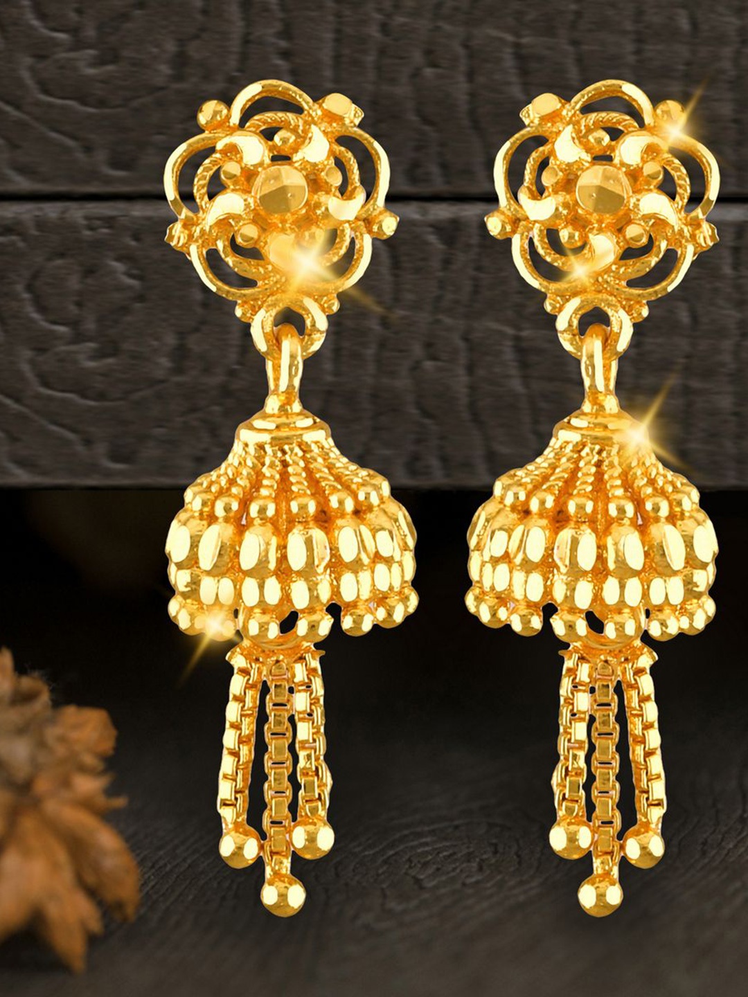 

DIVASTRI Gold-Plated Dome Shaped Jhumkas