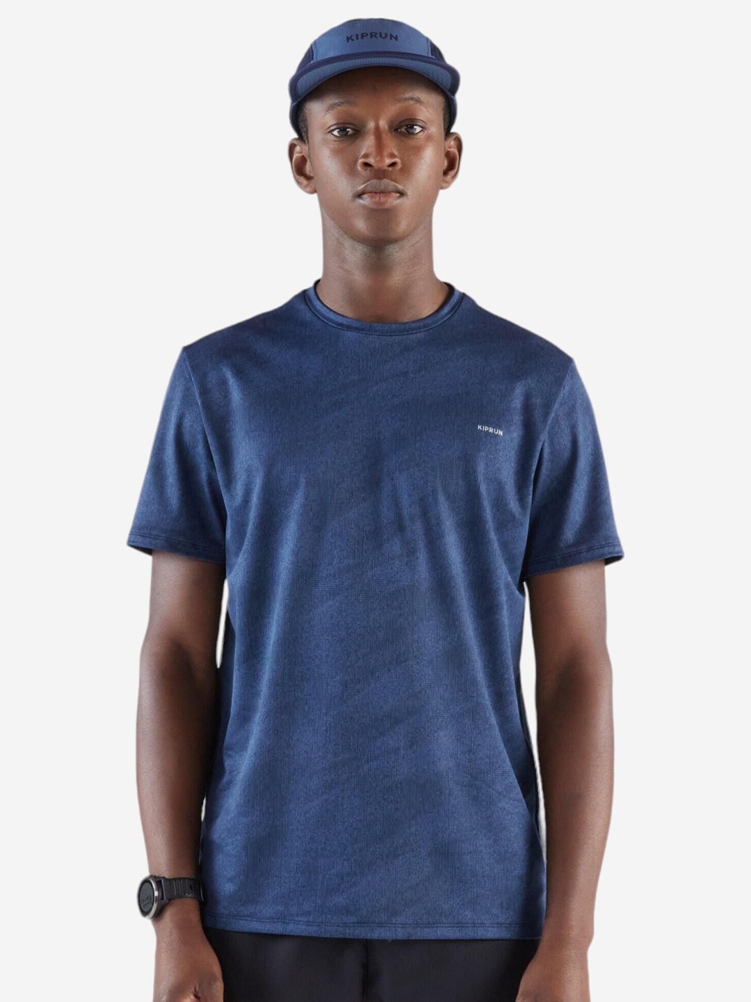 

KIPRUN By Decathlon Men Abstract Printed Round Neck T-shirt, Navy blue