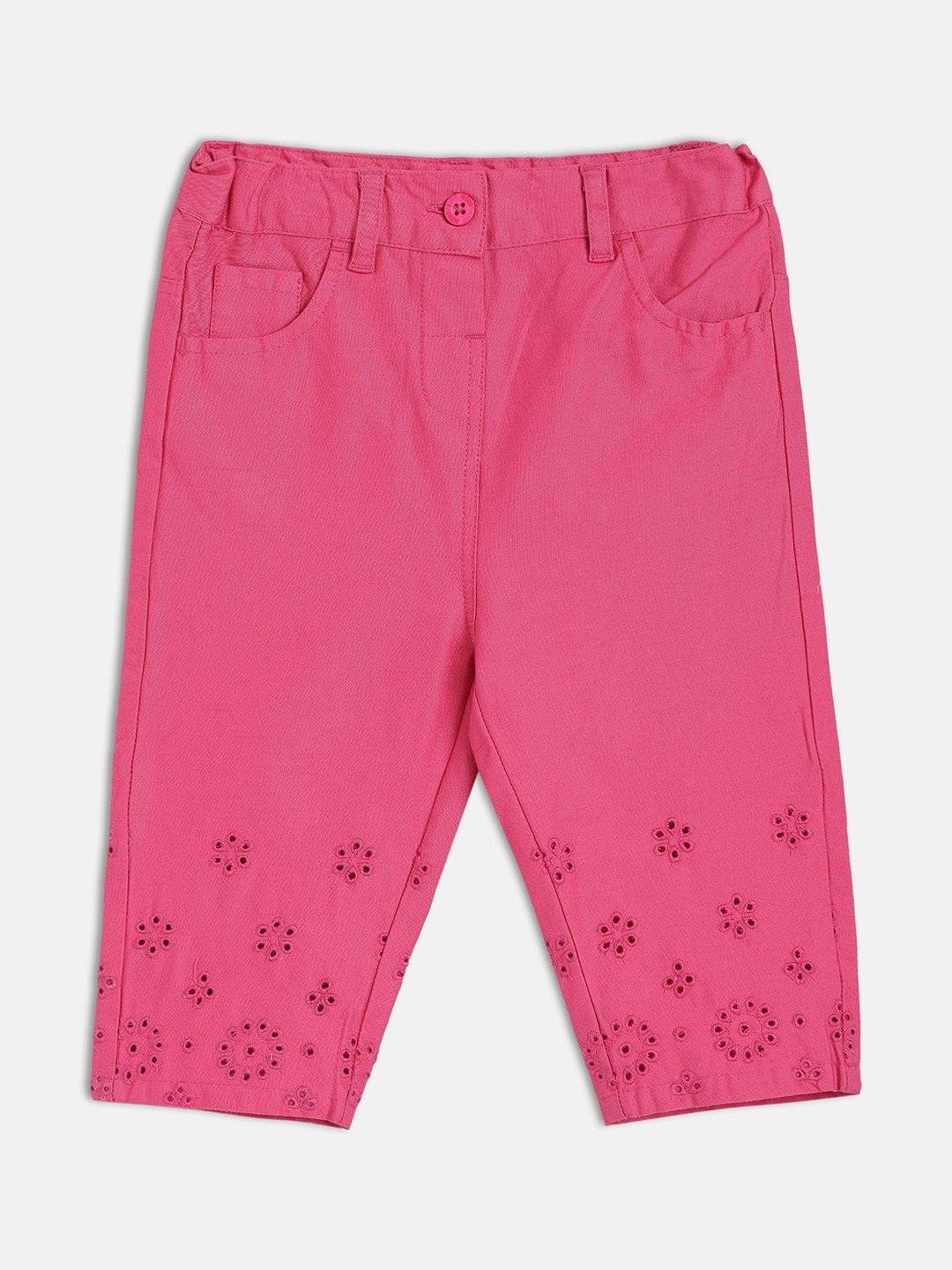 

MINI KLUB Girls Printed Regular Fit Trousers, Pink