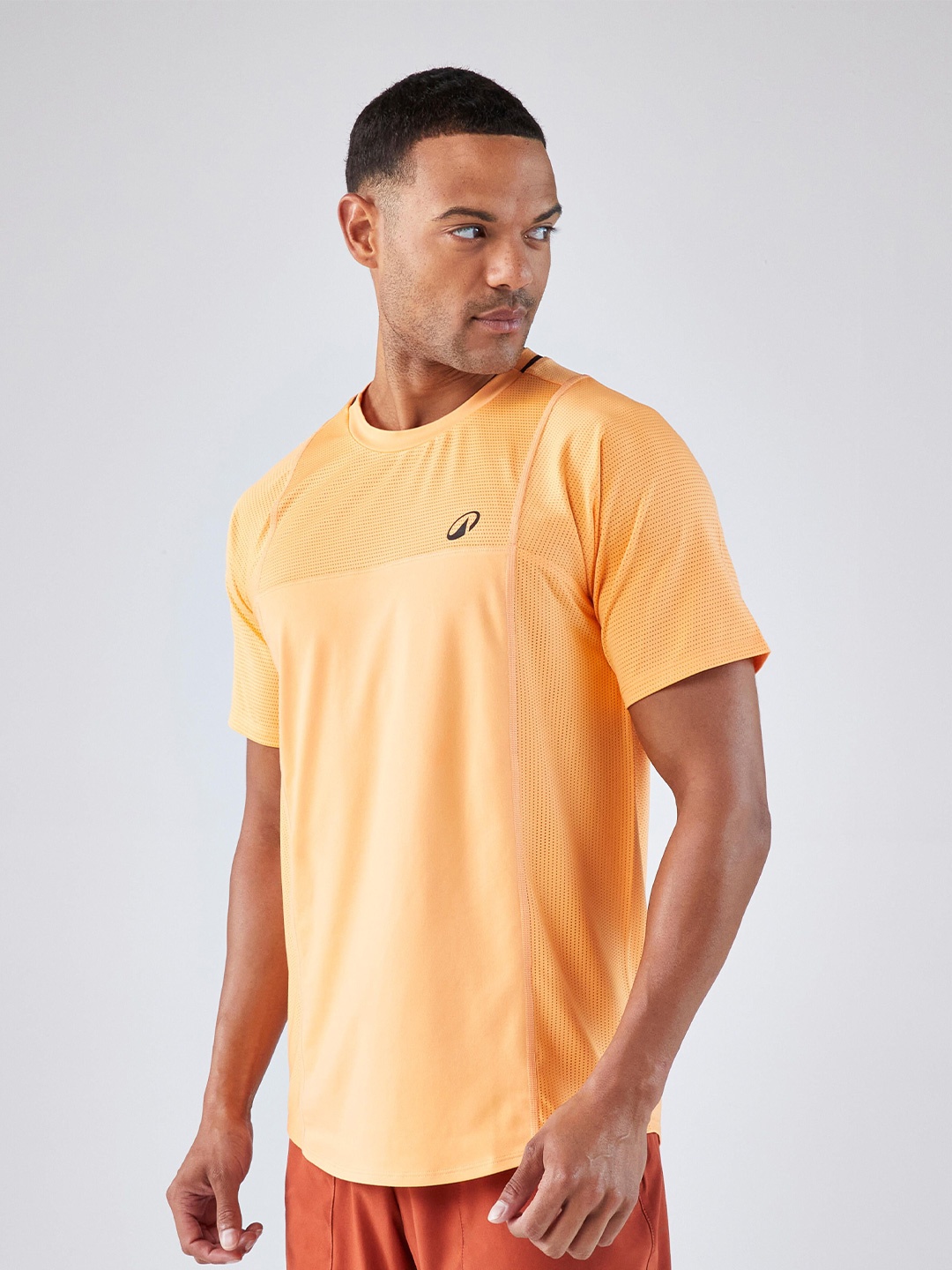 

Artengo By Decathlon Men Self Design Round Neck T-shirt, Orange