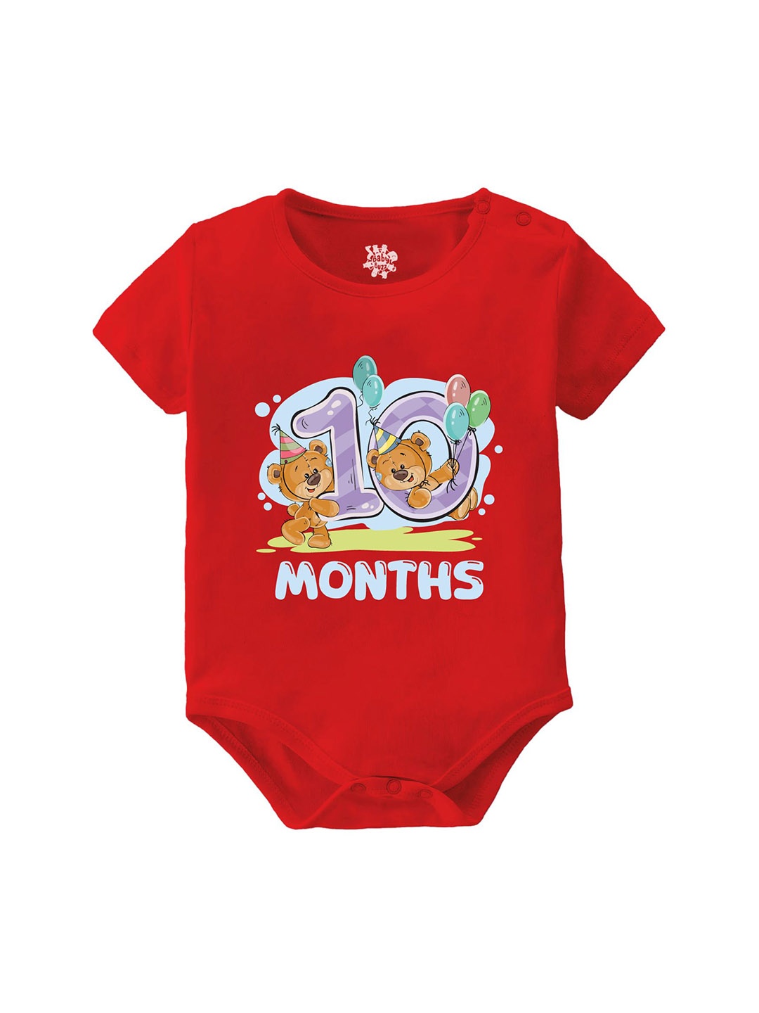 

Baby Buzz Infants Printed Pure Cotton Bodysuit, Red