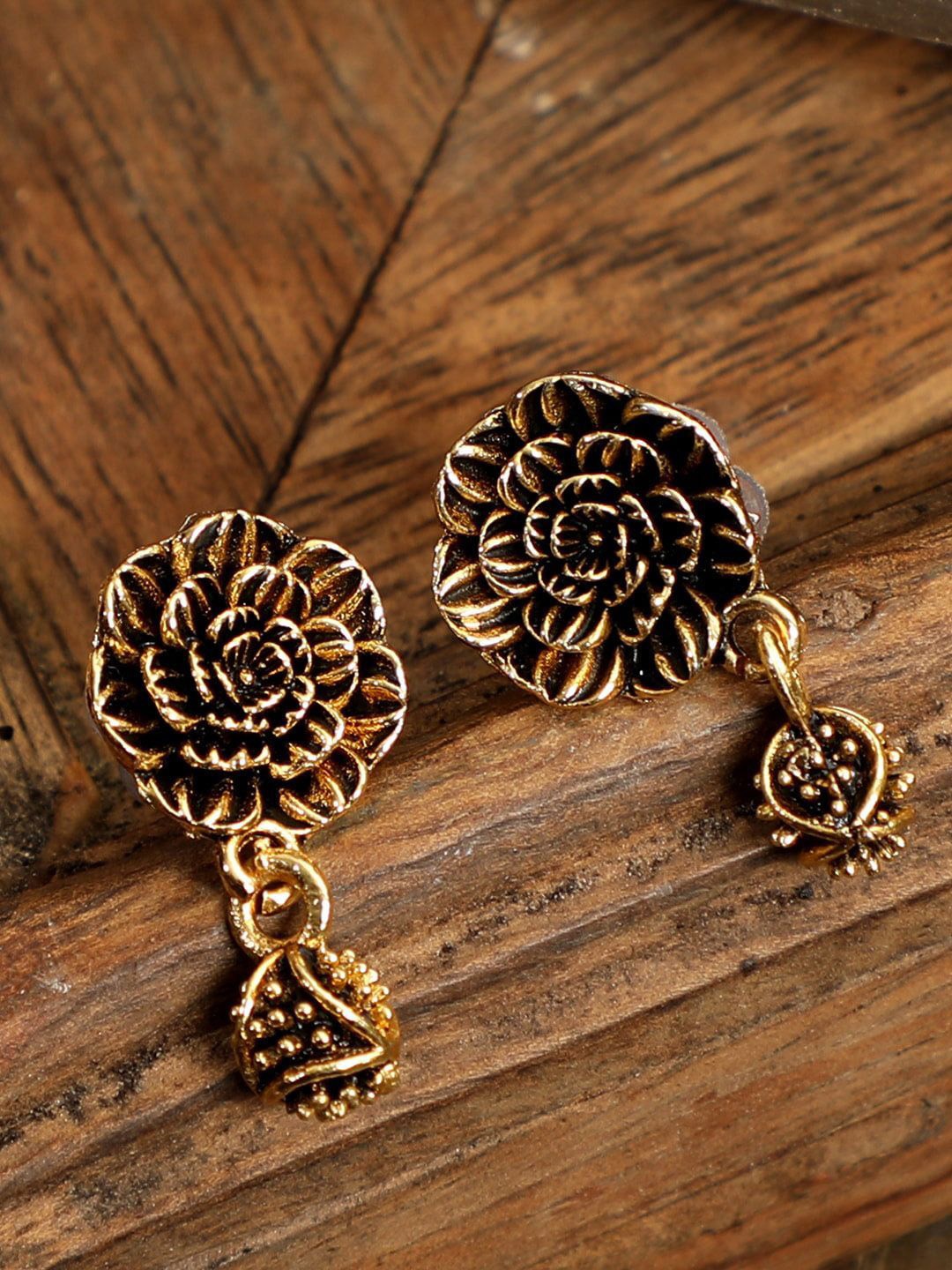 

Anouk Gold Plated Floral Shaped Drop Earrings, Metallic