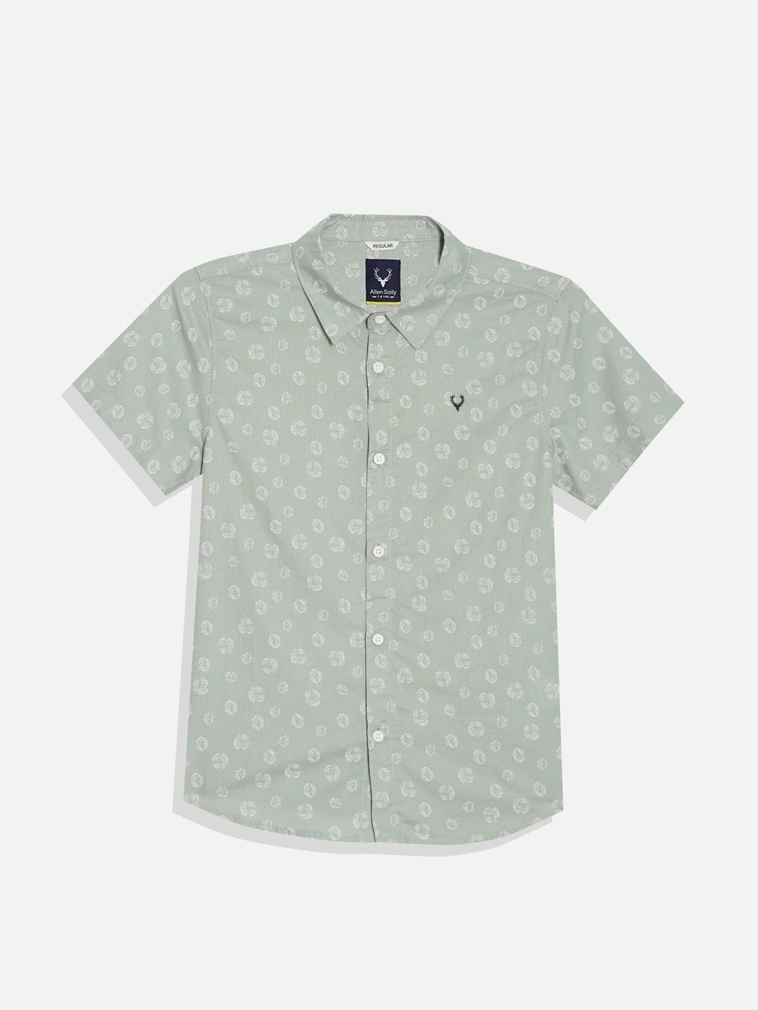 

Allen Solly Junior Boys Spread Collar Floral Printed Cotton Casual Shirt, Green