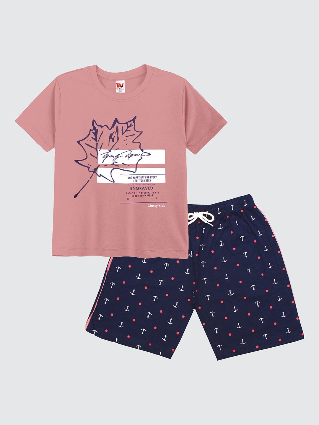 

Tee Weavers Boys Printed Night suit, Pink