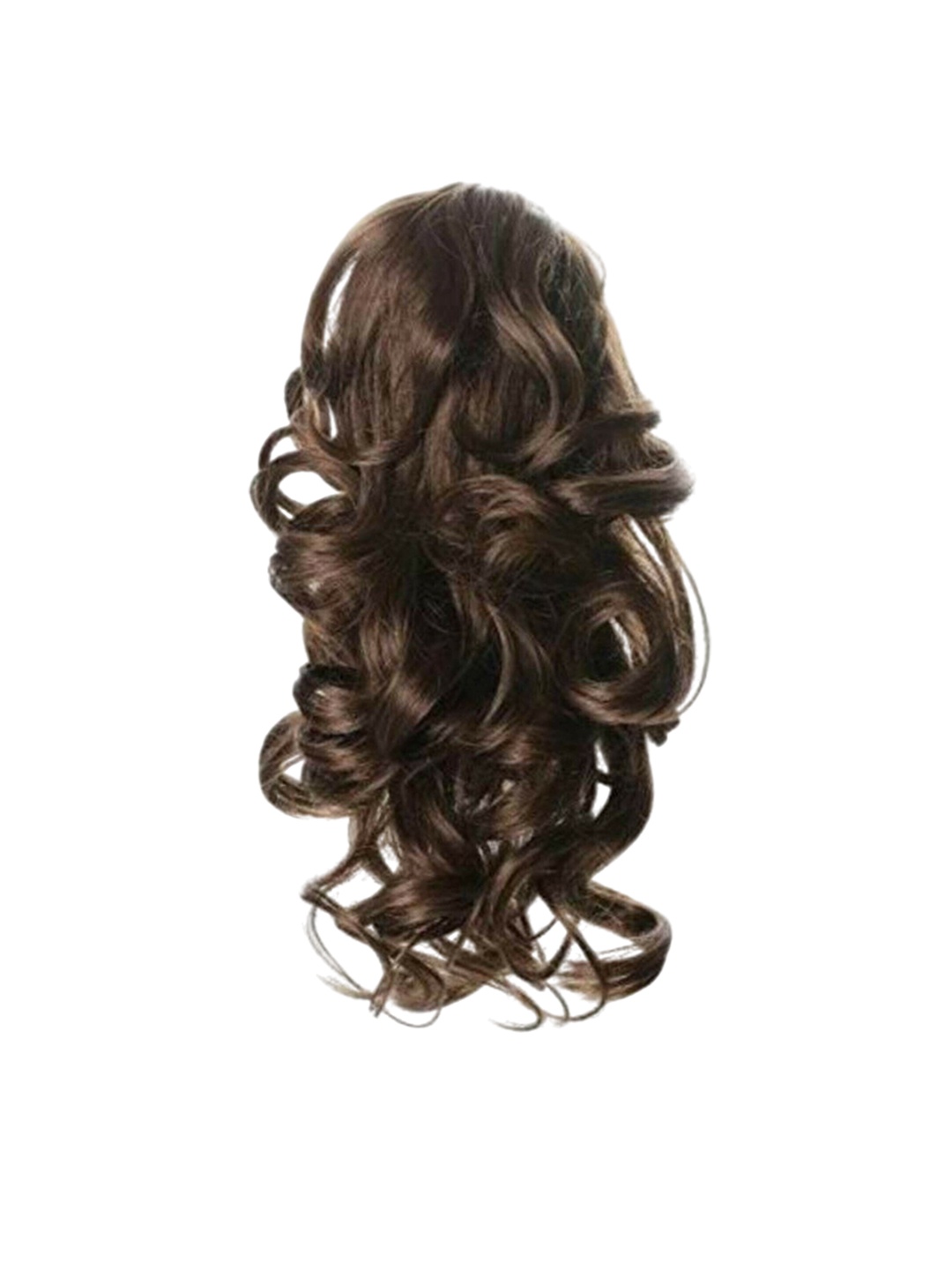 

camola deva Clip-In Curly Ribbon Pony Tail Hair Extension- Brown-20 Inch