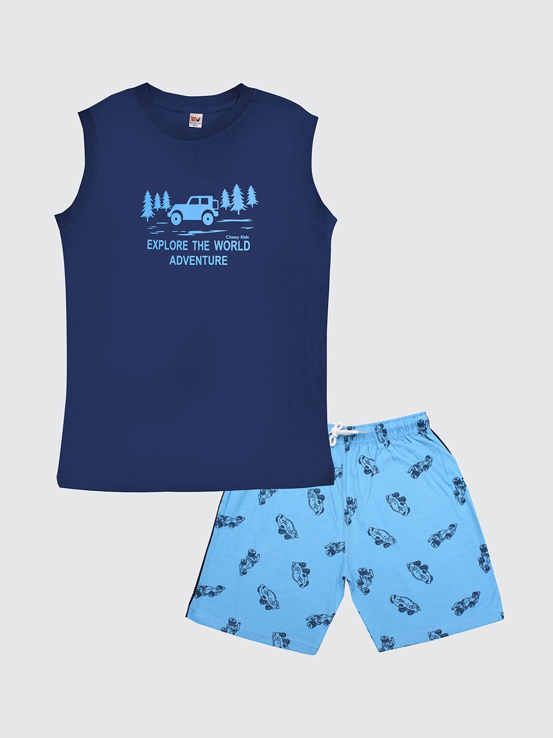 

Tee Weavers Boys Printed Night suit, Navy blue