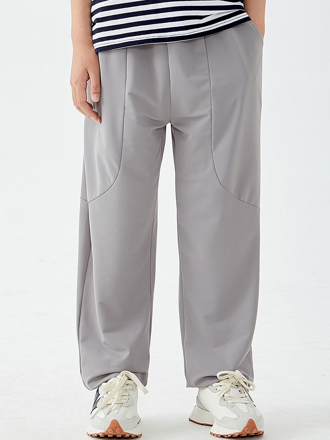 

LULU & SKY Boys Straight Fit High-Rise Trousers, Grey