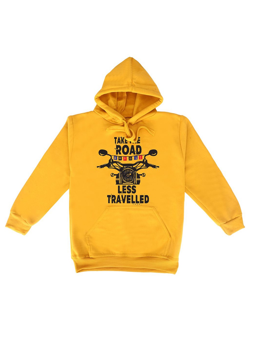 

Fabvio Plus Unisex Kids Printed Hooded Sweatshirt, Yellow