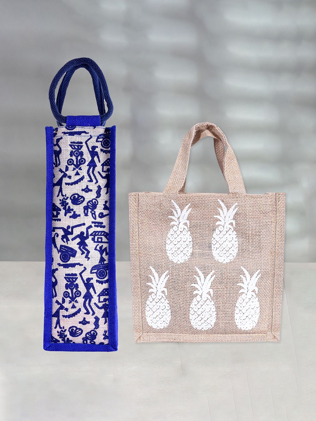 

Kuber Industries Set of 2 Other Prints Lunch bags Travel Accessory, Blue