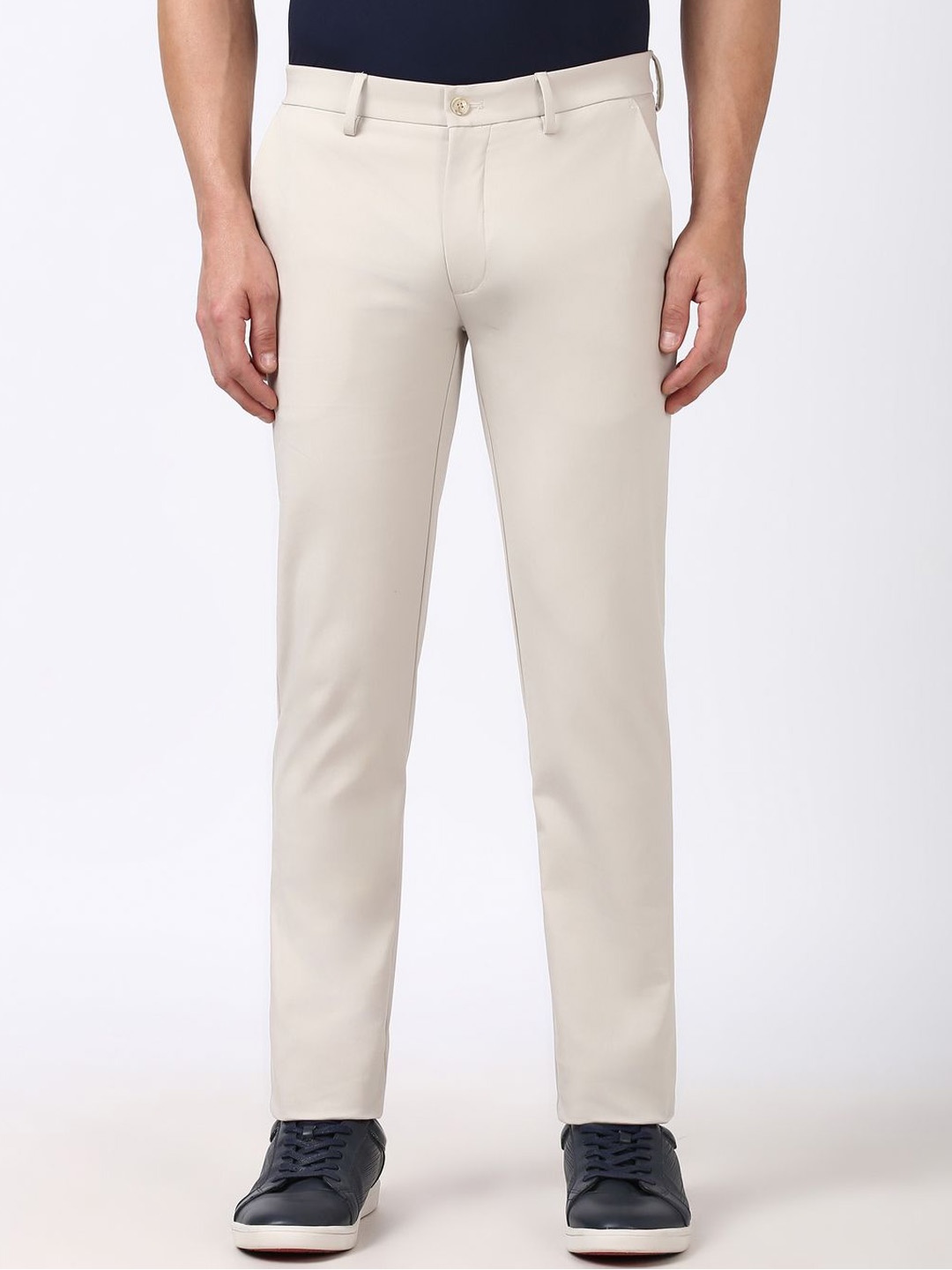 

Peter England Men Super Slim Fit Trousers, Beige