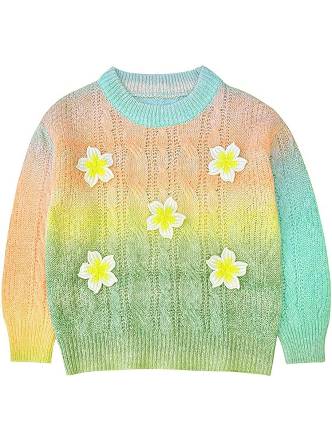 

Bold N Elegant Girls Floral Pullover, Green