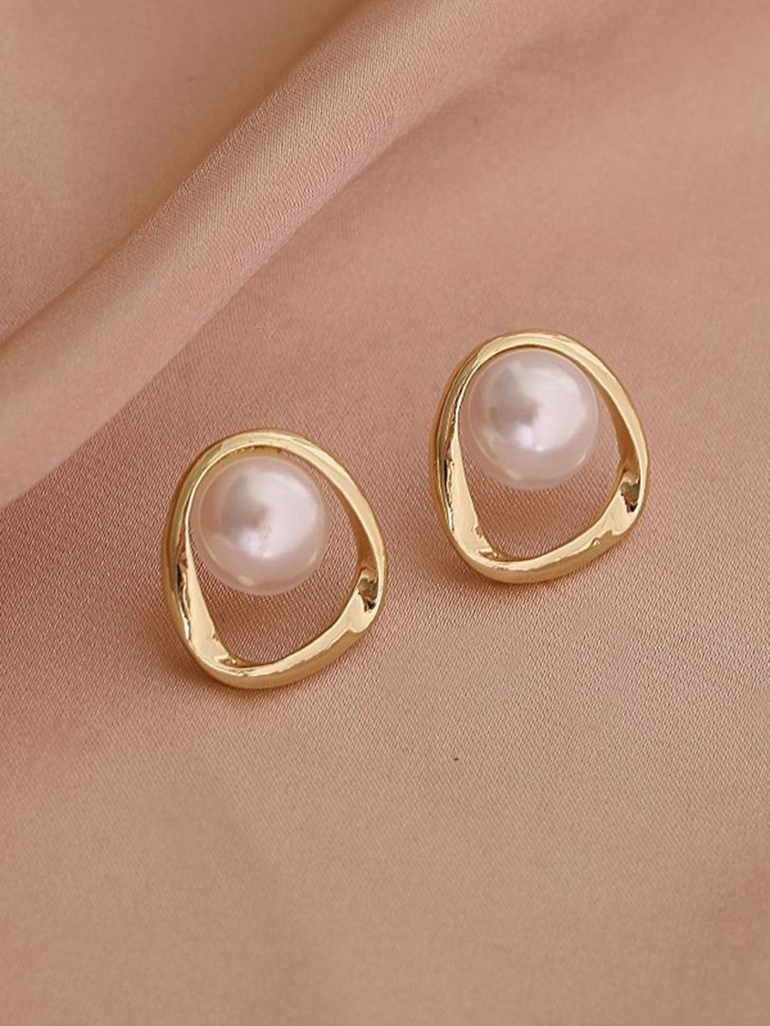 

Celestique Pearls Beaded Contemporary Shaped Studs, Gold