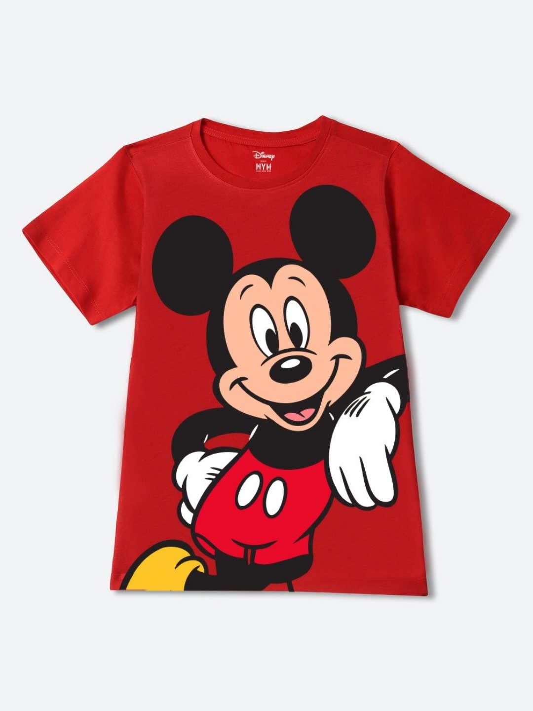 

Wear Your Mind Boys Mickey Mouse Printed Raw Edge T-shirt, Red