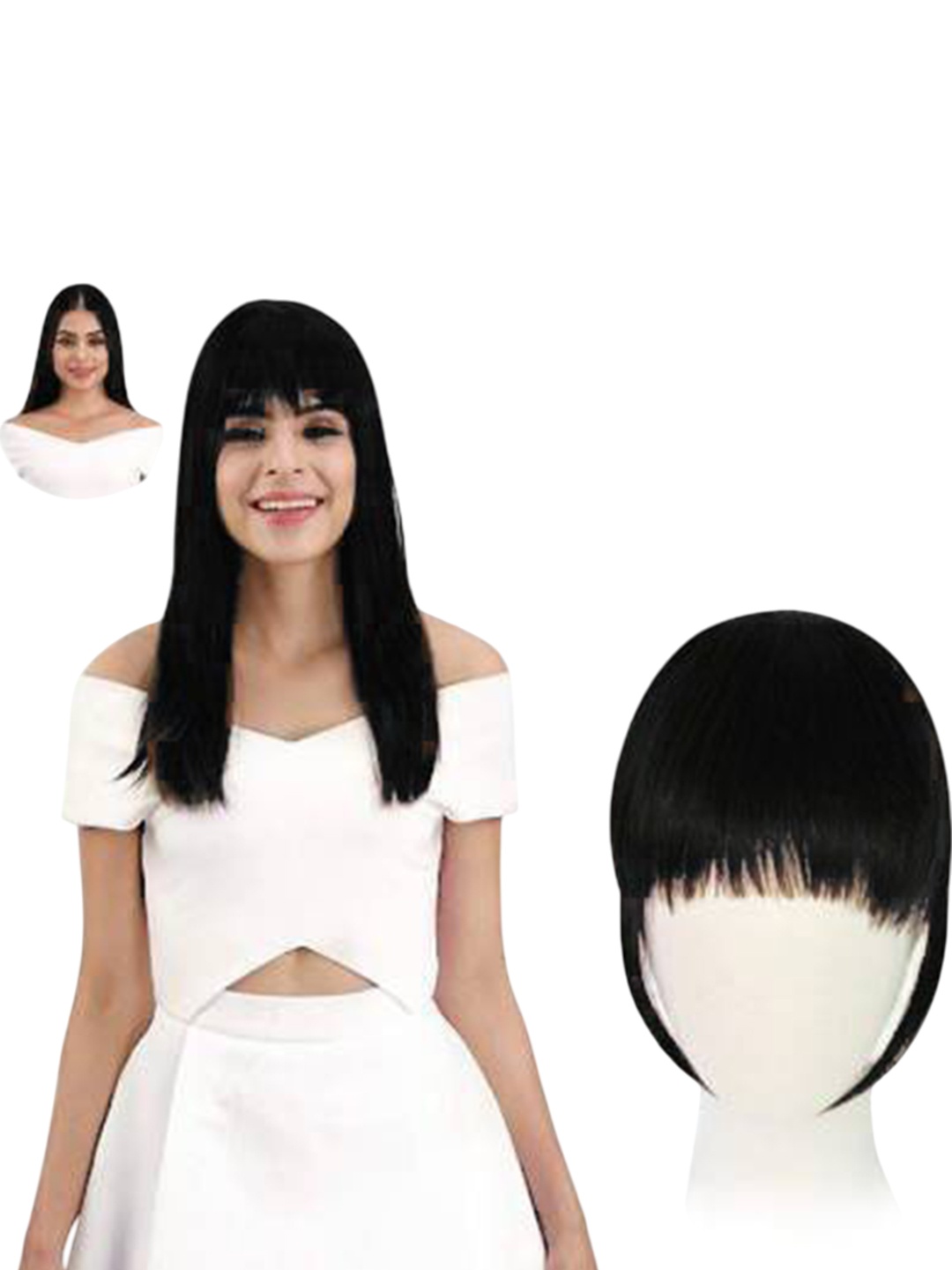 

camola deva Clip-In Straight Fringe Hair Extension - Brown - 6.5 Inch