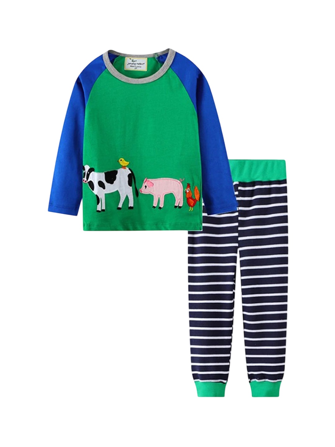 

LULU & SKY Girls Printed Night suit, Green