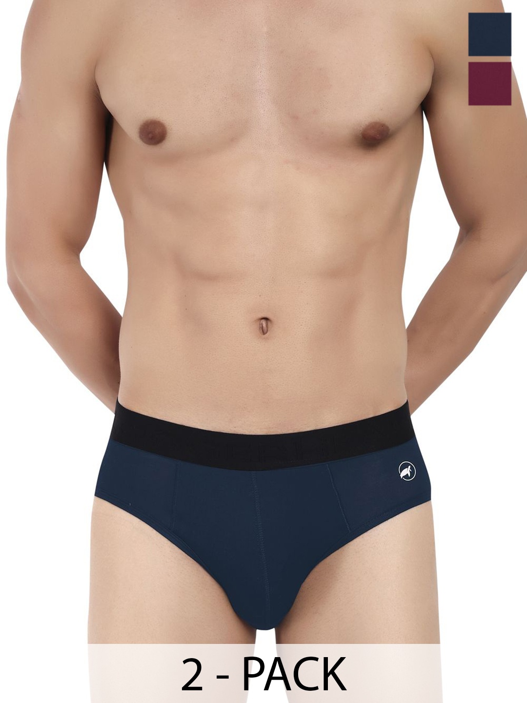 

LOGGERHEAD Pack Of 2 Cotton Hipster Briefs LHMB002-Maroon-Navy