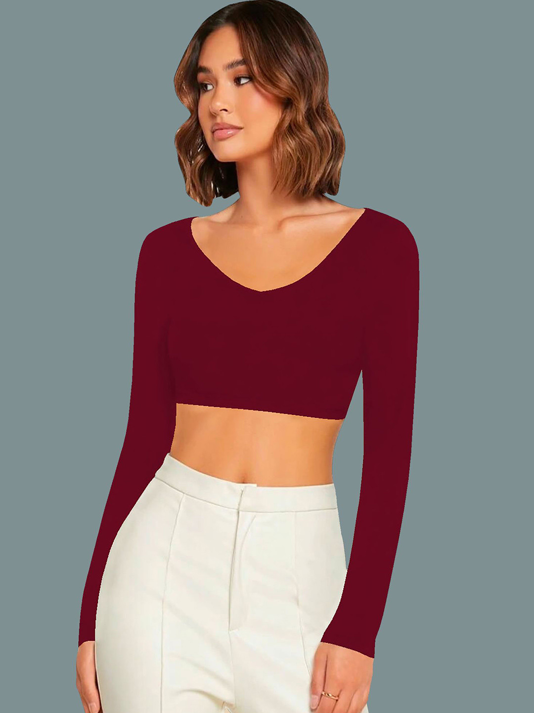 

Dream Beauty Fashion Crop Top, Maroon