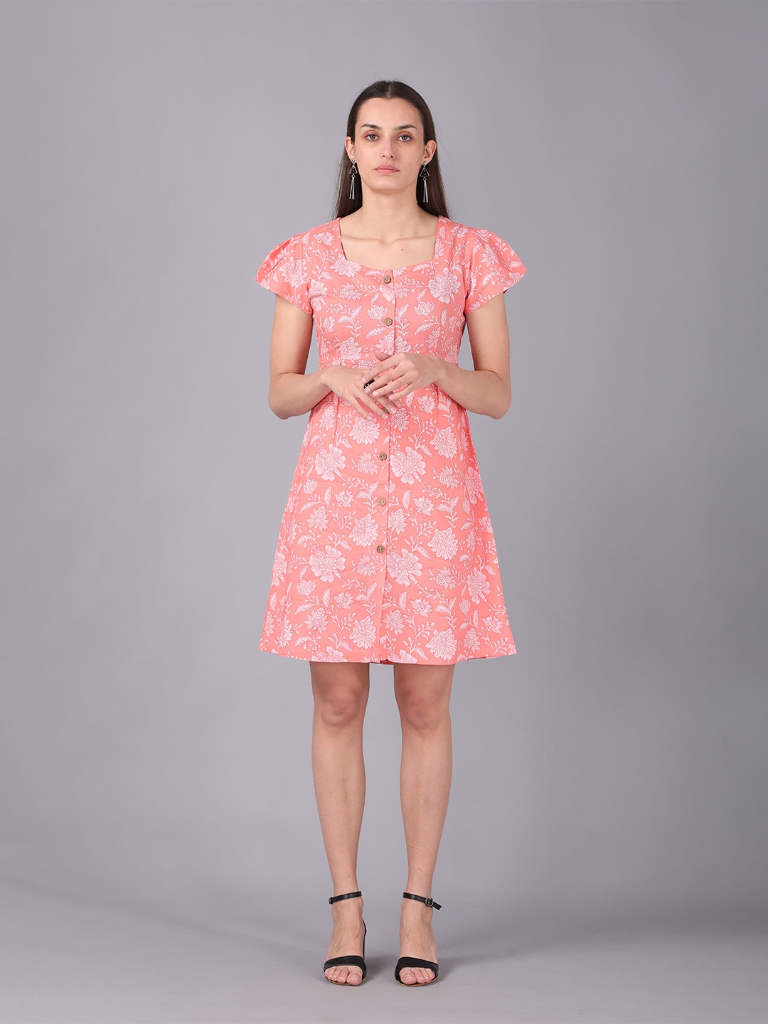 

Shedika Floral Printed Shirt Dress, Rose