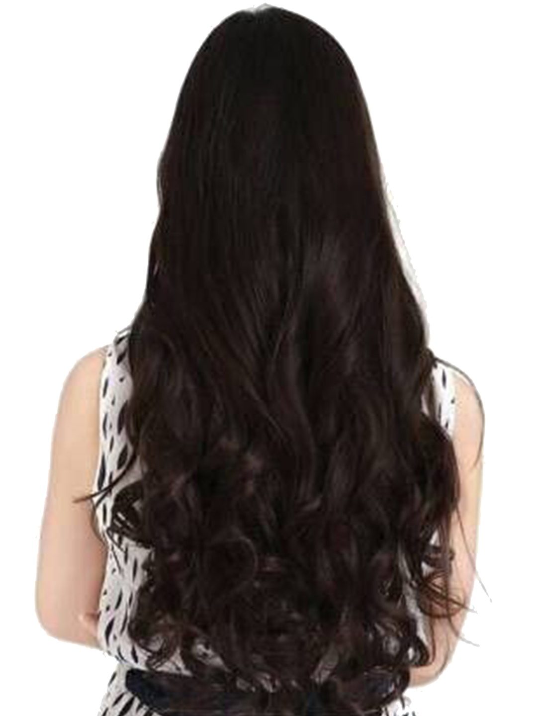 

camola deva Clip In Wavy Scalp Topper Hair Extension- Brown- 22 Inch