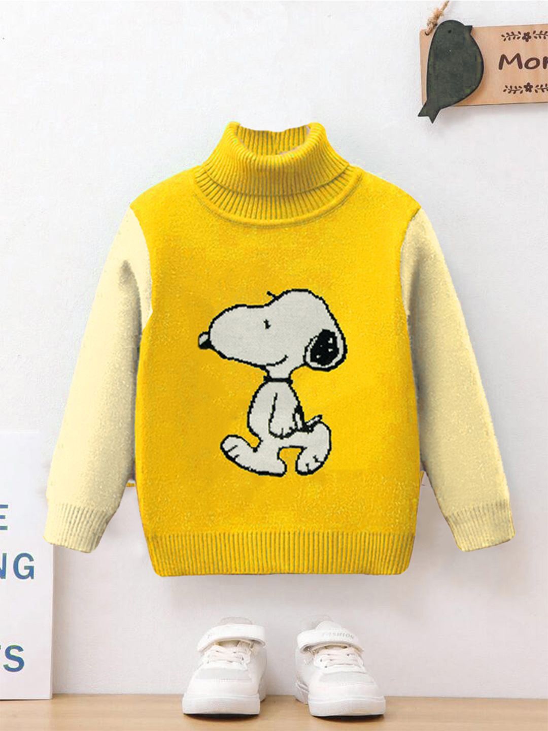 

Bold N Elegant Boys Self Design Turtle Neck Pullover Sweaters, Yellow