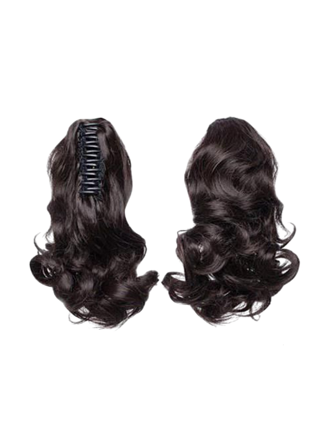 

camola deva Clip In Wavy Ponytail Hair Extension- Brown- 24 Inch