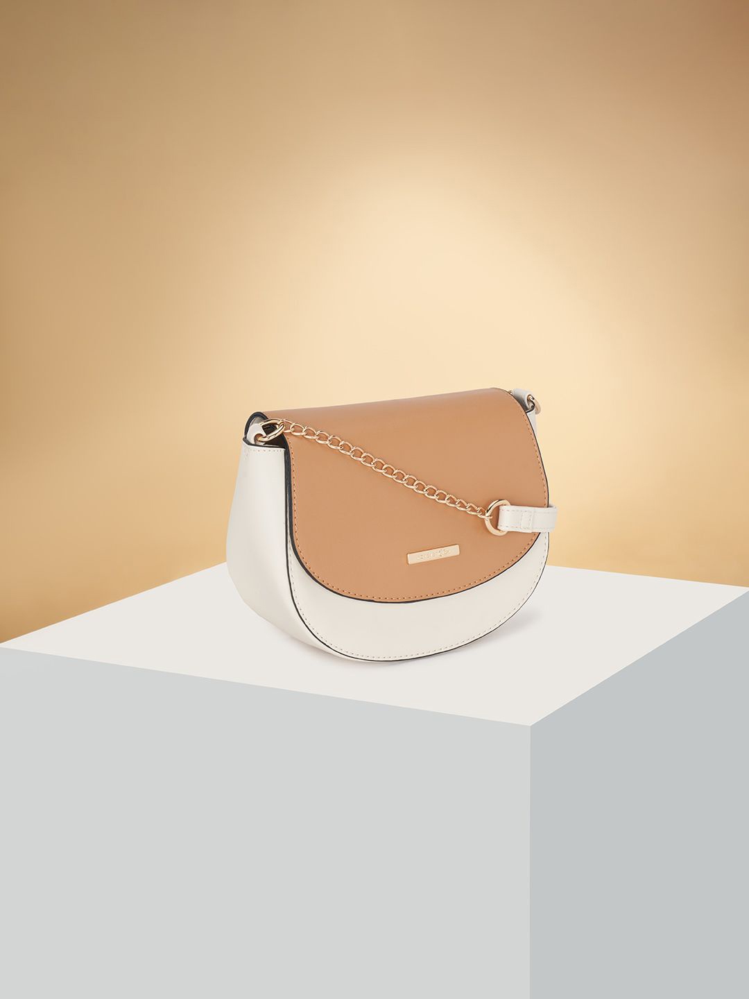 

Forever Glam by Pantaloons Women Colourblocked Half Moon Sling Bag, White