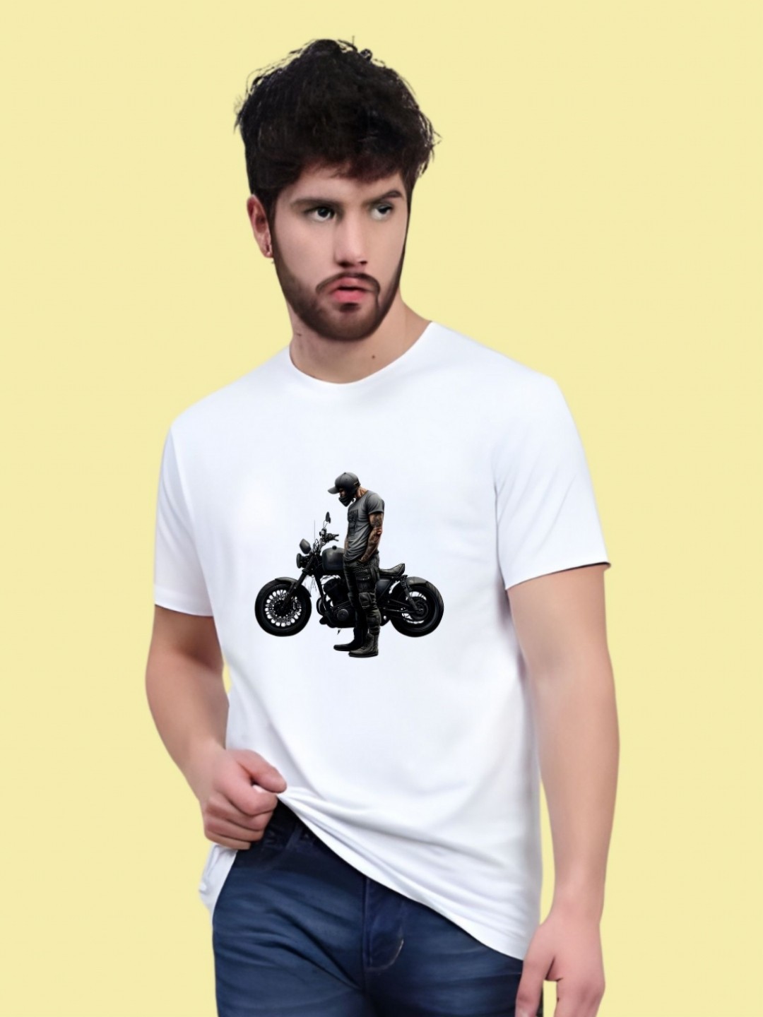 

THE BEETEL HOUSE Men Drop-Shoulder Sleeves T-shirt, White