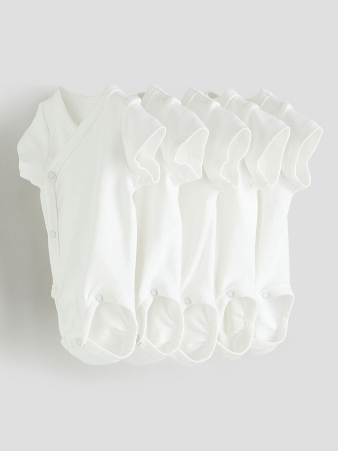 

H&M 5-Pack Wrapover Bodysuits, White