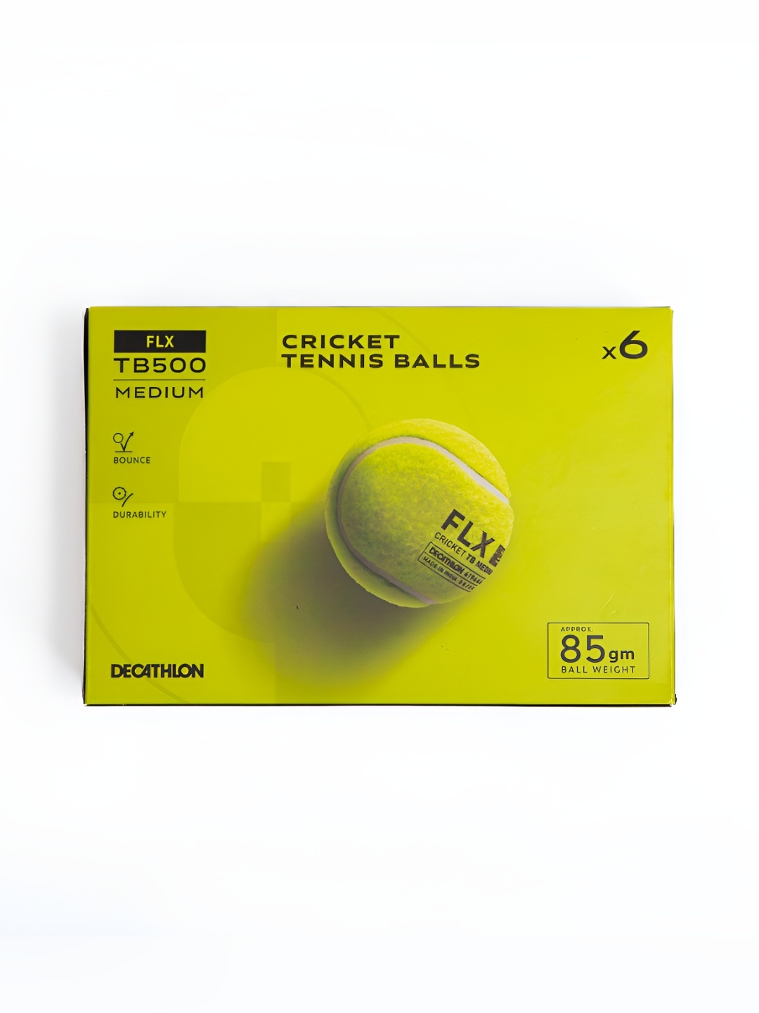 

FLX By Decathlon Pack Of 6 Pabbled Tennis Cricket Ball, Yellow