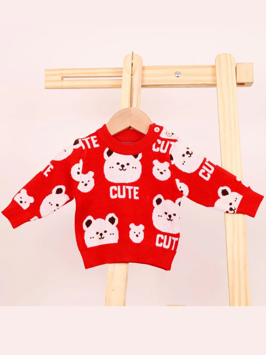 

Bold N Elegant Kids Printed Pullover Sweater, Red