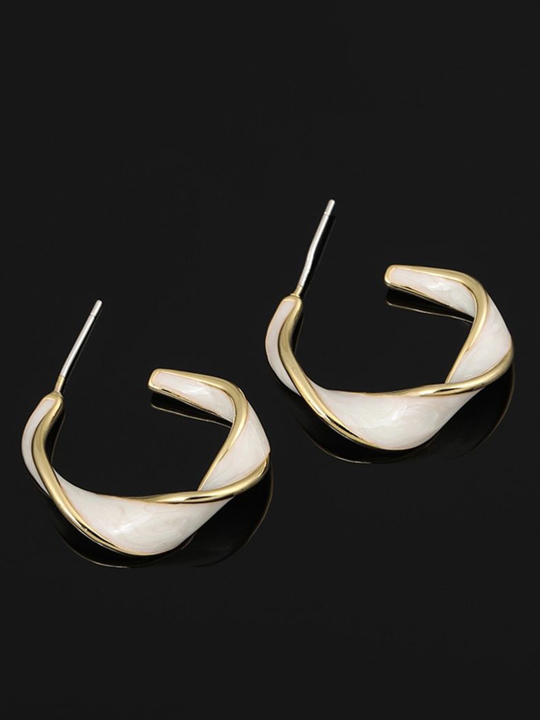 

Celestique Contemporary Shaped Half Hoop Earrings, Gold