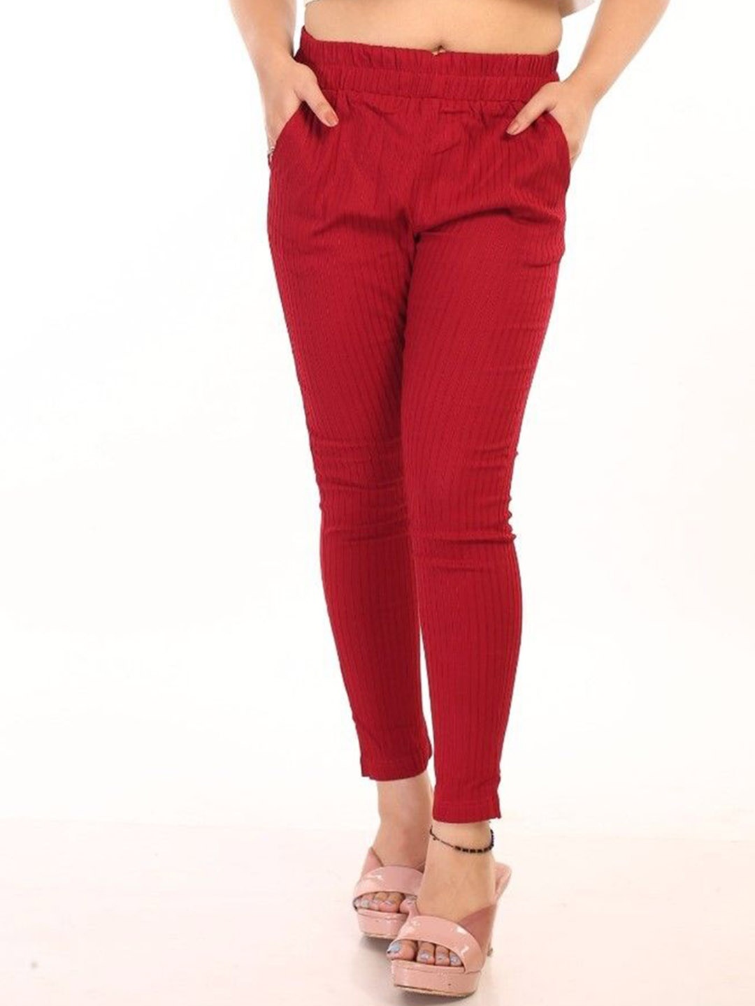 

Classy Hangers Women Trousers, Red