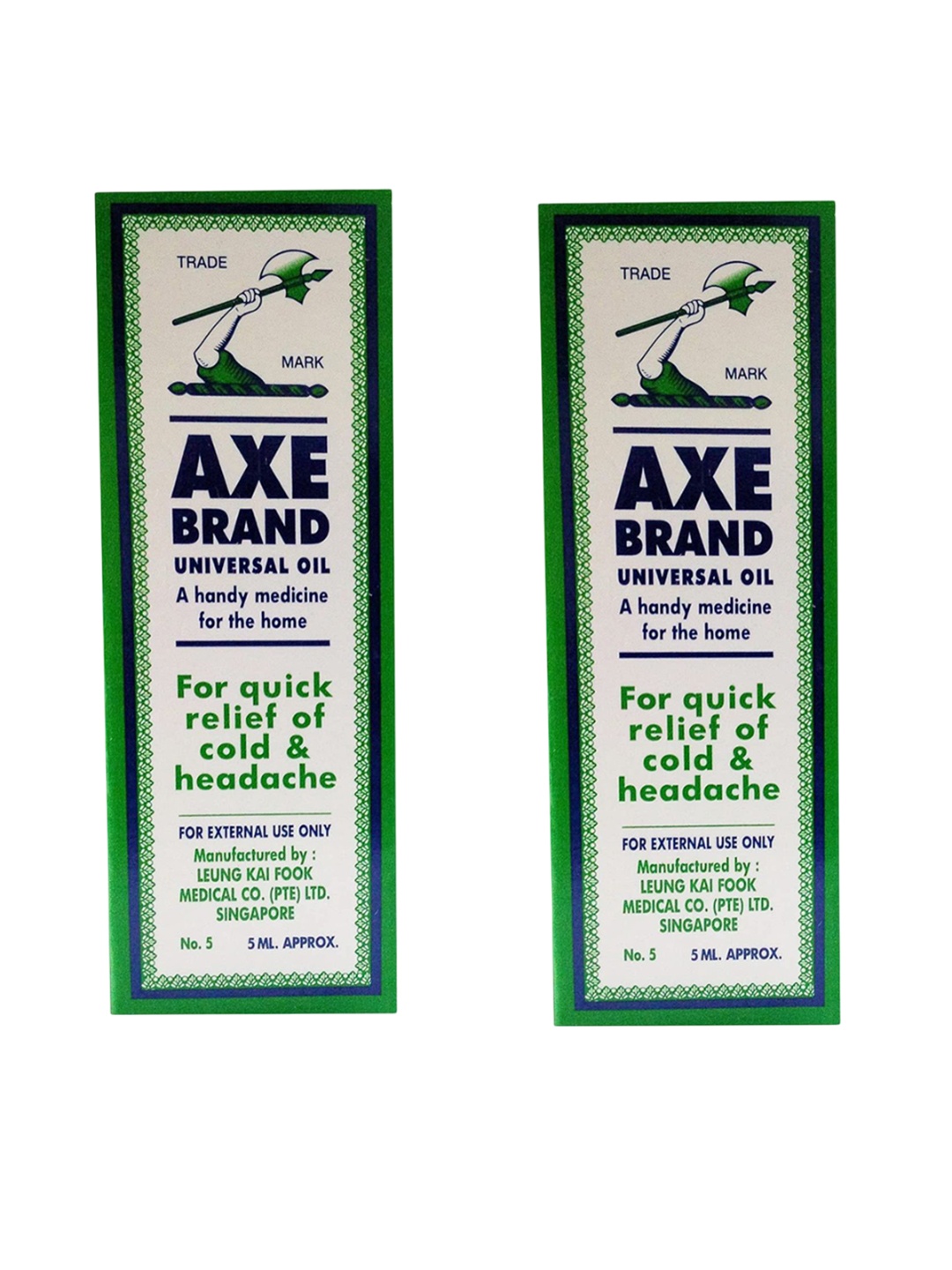 

AXE BRAND Set Of 2 Universal Oil For Quick Relief - 5 ml Each, Green