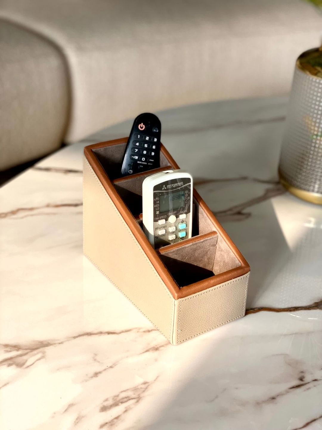 

Mason Home Taupe Remote Holder Organiser