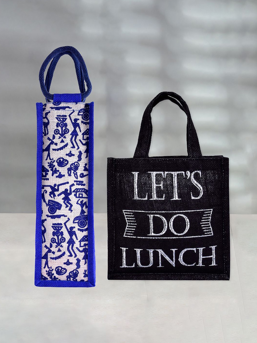 

Kuber Industries Set of 2 Other Prints Lunch bags Travel Accessory, Blue