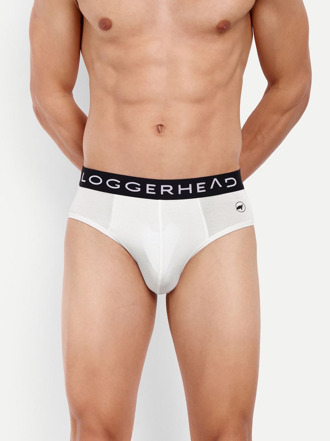 

LOGGERHEAD Men Cotton Mid-Rise Outer Elastic Basic Brief LHMB013-White